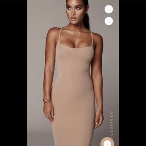 JLuxlabel BEIGE NIMAH SPARKLE BODYCON DRESS